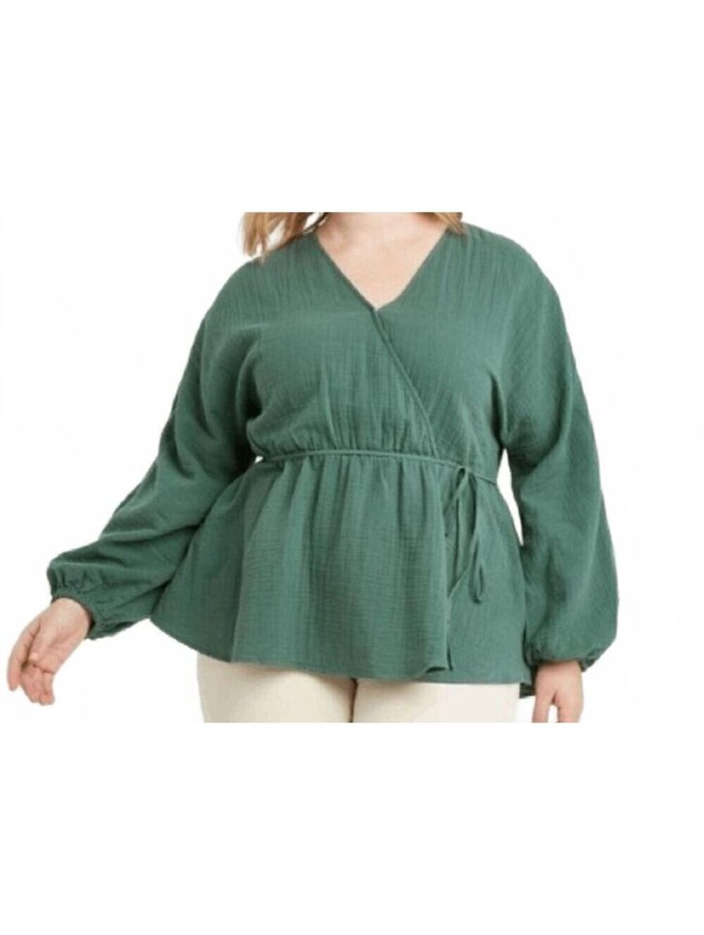 Ava & Viv Green Blouse Plus Size US 3X